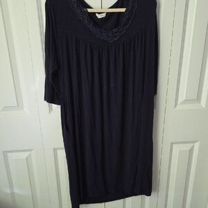 Ya Los Angeles Midnight Blue Lace Trim Pajama